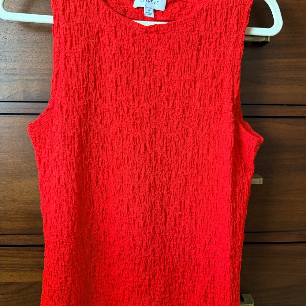 Evereve Vibrant Red Textured Tank Top